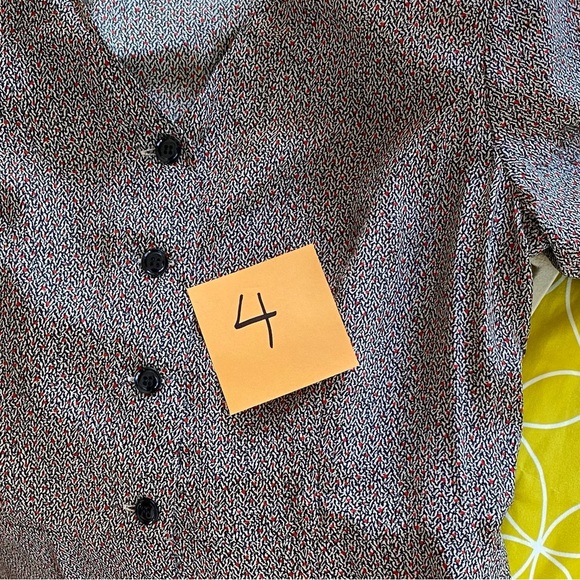 SALE. 100% Silk Norton McNaughton 80's Inspired Peplum Blouse, Size 8P - Picture 11 of 11